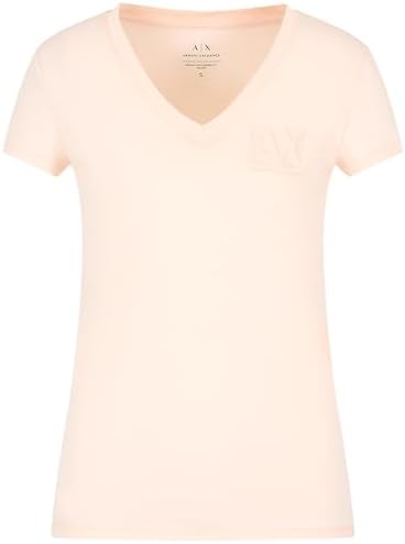 A｜X ARMANI EXCHANGE Women's Essential V-Neck Cotton Jersey Logo T-Shirt