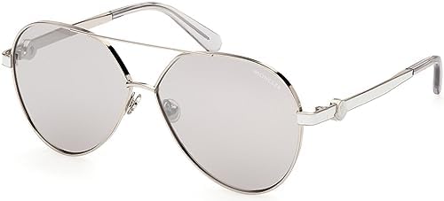 Moncler Sunglasses ML 0263 Vizta 16C Matte Optical White, Silver/Mirror