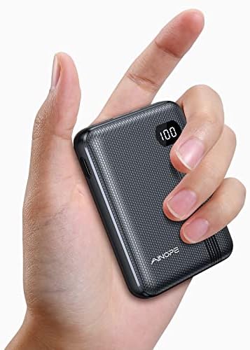 AINOPE Portable Charger The Smallest 10000mAh Power Bank USB C Mini Portable Charger PD 20W Fast Charge Portable Battery Charger Tri-Output Phone Charger for iPhone 15 Pro Max 14 iPad Samsung