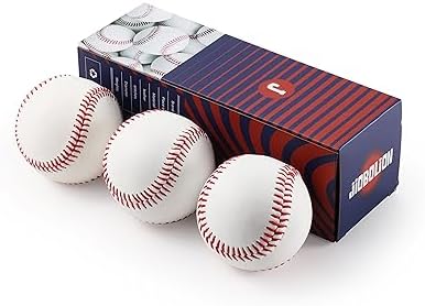 JIOBOLION Baseballs Standard Size Leather Covered Unmarked Suitable for Training and Practice Hard Sphere for American Leagues Coaches Parents and Players
