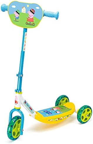 Smoby - Peppa Pig Scooter - 3 Wheel Scooter, Height-Adjustable Handlebars, Sturdy Metal Frame, Easy to Transport, for Children Aged 3 and Over, Roues, 7600750148