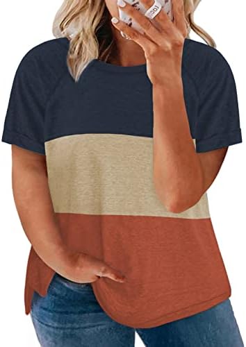 VISLILY Womens-Plus-Size-Tops 1X-4X Casual Summer T Shirts Short Sleeve Side Slit Tee