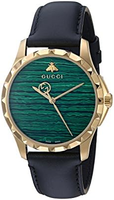 Gucci Swiss Quartz Gold-Tone and Leather Dress Watch(Model: YA126463)