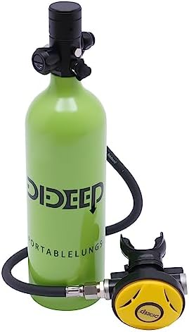 Bazargame Scuba Diving Tank, 0.5L/1L Mini Diving Tank 5-10/15-20 Minutes Underwater Breath Device Portable Diving Oxygen Tank Kit, Portable Lung Tank for Emergency Rescue Underwater Exploration