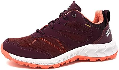 Jack Wolfskin Women's Woodland Texapore Low W Rise Hiking Shoes, Burgundy/Orange, 7