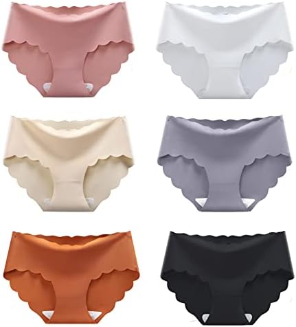 Democool Women's Seamless Hipster No Show Invisible Ice Silk Stretch Underwears 6/12 Pack Bikini Underwear Panty