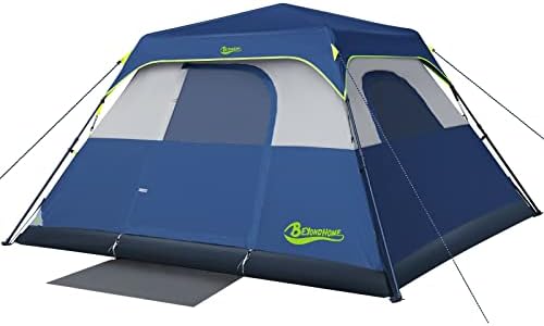 BeyondHOME Instant Cabin Tent, 4 Person/6 Person Camping Tent Setup in 60 Seconds with Rainfly & Windproof Tent with Carry Bag for Family Camping & Hiking, Upgraded Ventilation