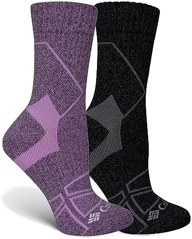 Columbia Women's Hiker Quarter Targeted Socks 2 Pair, Gumdrop, Women's Shoe 4-10