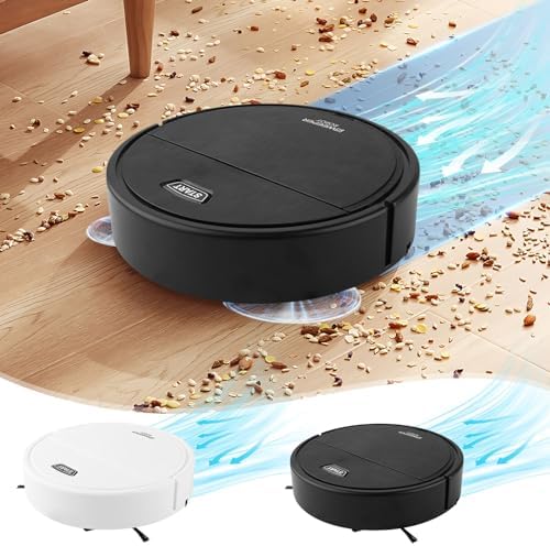 Intelligent Sweeping Robot Vacuum Cleaner - Upgrade 3-in-1 Vacuum Cleaner with Wireless Rechargeable, 1800pa High Power Suction with Low Noise Design Vacuum Sweeping Mopping (Black)