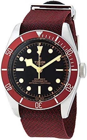 Tudor Heritage Black Bay Steel Case on Burgundy Fabric Strap Men's Watch M79230R-0009