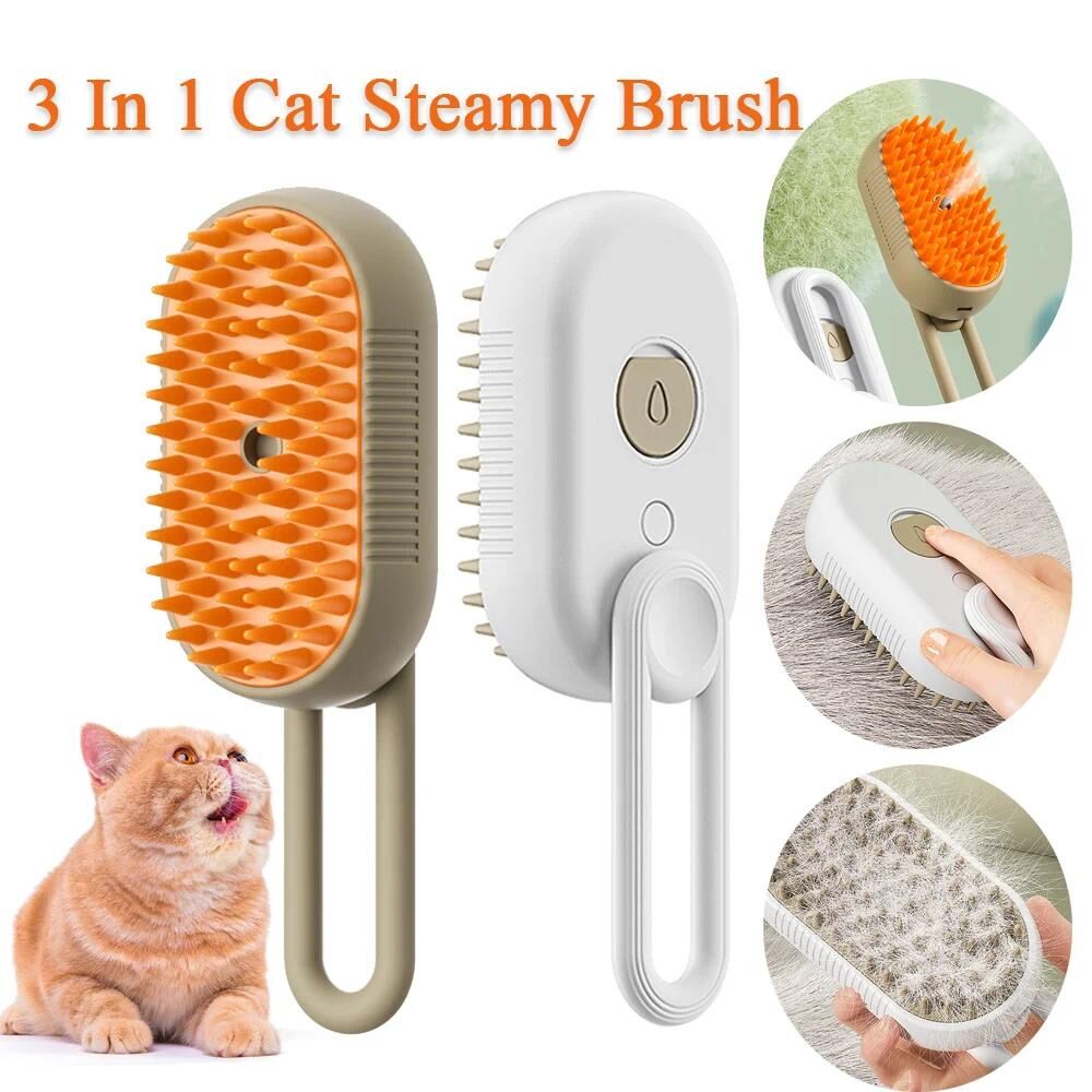 Cat Steam Brush Steamy Dog Brush 3 In 1 Electric Spray Cat Hair Brushes For Massage Pet Grooming Comb Hair Removal Combs