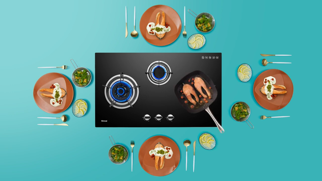 RINNAI RB-783G 3 BURNER TEMPERED GLASS BUILT-IN HOB - READY STOCKS & DELIVER IN 3 DAYS