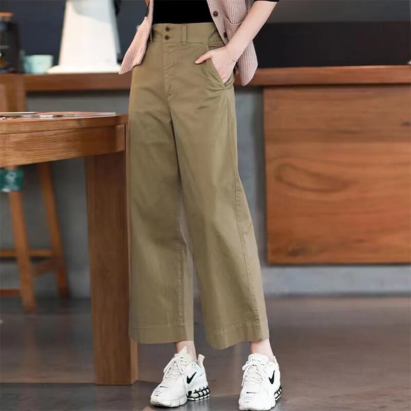 Spring and Summer High Waist Loose Fashion Slimming and Straight Casual Pants