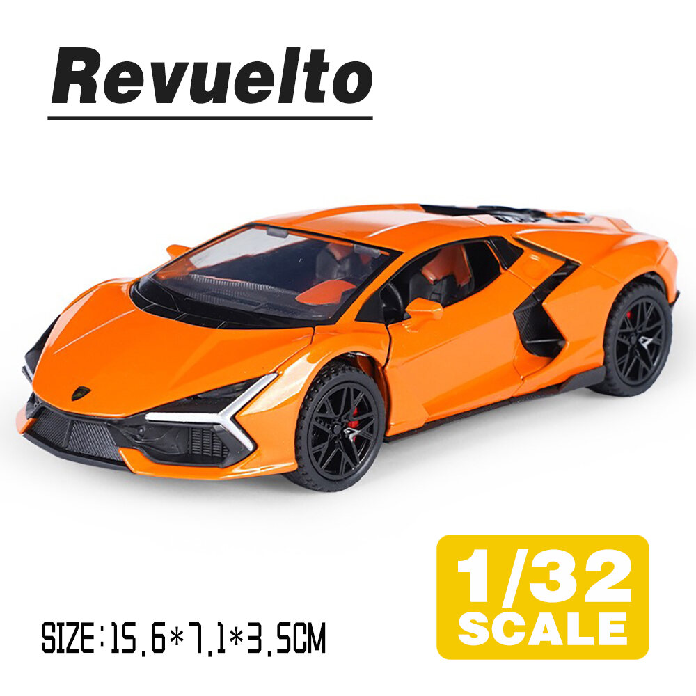 LEO 1:32 Revuelto Alloy Car Model Light & Sound Effect Diecast Car Toys for Boys Birthday Gift Kids Toys Car Collection