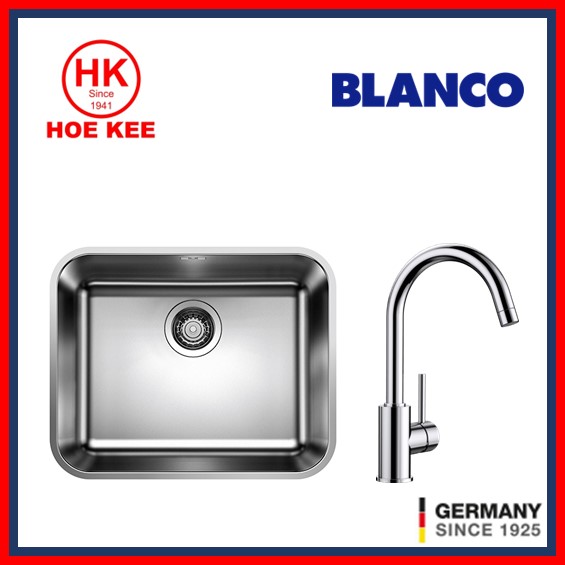 Blanco Supra 500-U Stainless Steel Kitchen Sink + Blanco Mida XL Sink Mixer Chrome
