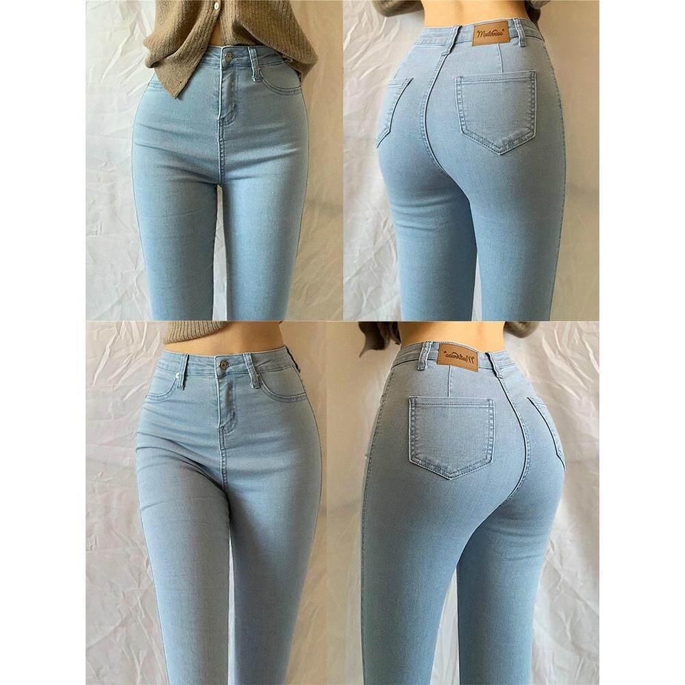 CYCX Large Size European and American Style High Waist Peach Hip Stretch Jeans Women's Skinny Skinny Hip Skinny Pencil Pants