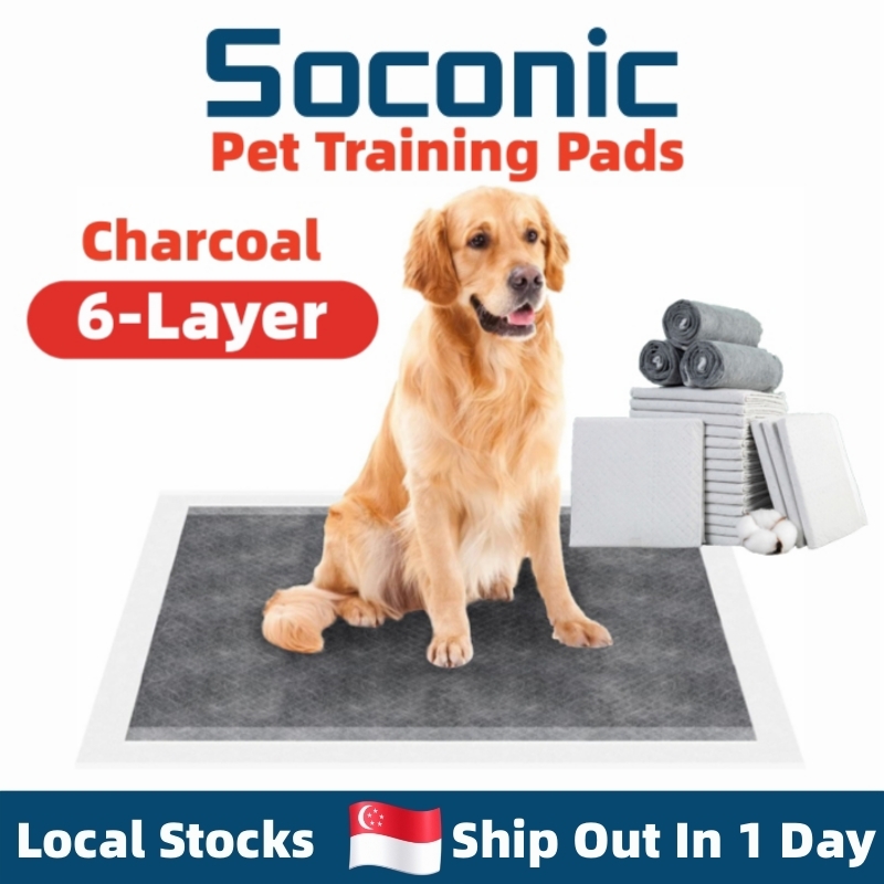 [SG Stocks] Charcoal Fiber Pee Pads For Pets With Carbon Odor Control/6-Layer Water Lock-in Design/Charcoal Fiber/Effective Deodorization/Super Absorbent Leak-Proof & Quick Dry/Anti-Slip/All Day Prote