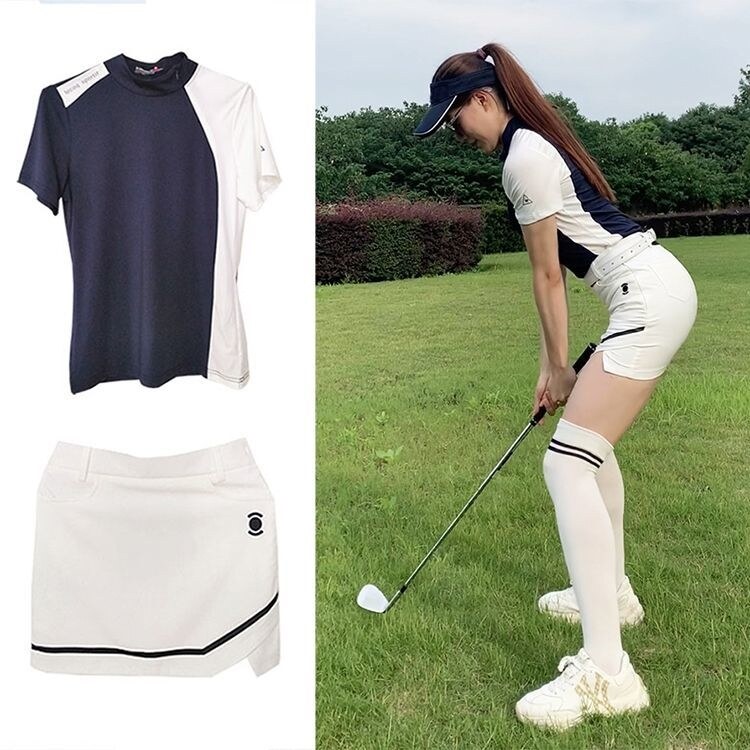 NEW Genuine Le Coq Korean style new golf suit slimming high-end top hip-covering skirt anti-light speed drying and moisture-absorbing 5-point skirt 2023 New style