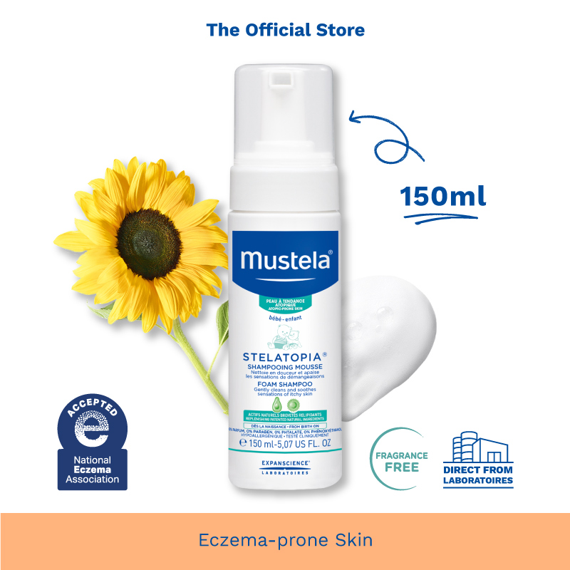 Mustela Stelatopia Foam Shampoo 150ml [Eczema Skin][Bath](exp 08/2026)