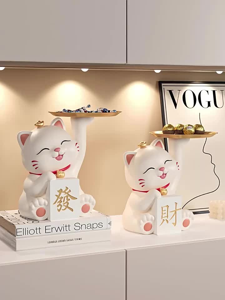 LZD   Cat Entrance Shoe Cabinet Decoration Tray Living Room TV Cabinet Decorations Desktop Front Desk Storage