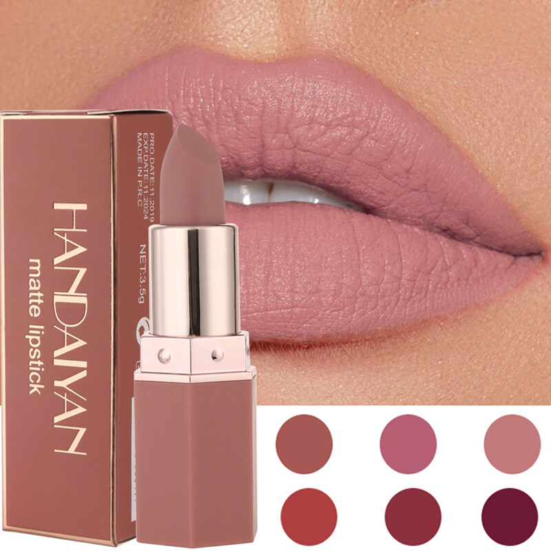 6 Colors Waterproof Nude Matte Lipsticks Long Lasting Lip Stick Not Fading Sexy Red Pink Velvet Lipsticks Makeup Cosmetic