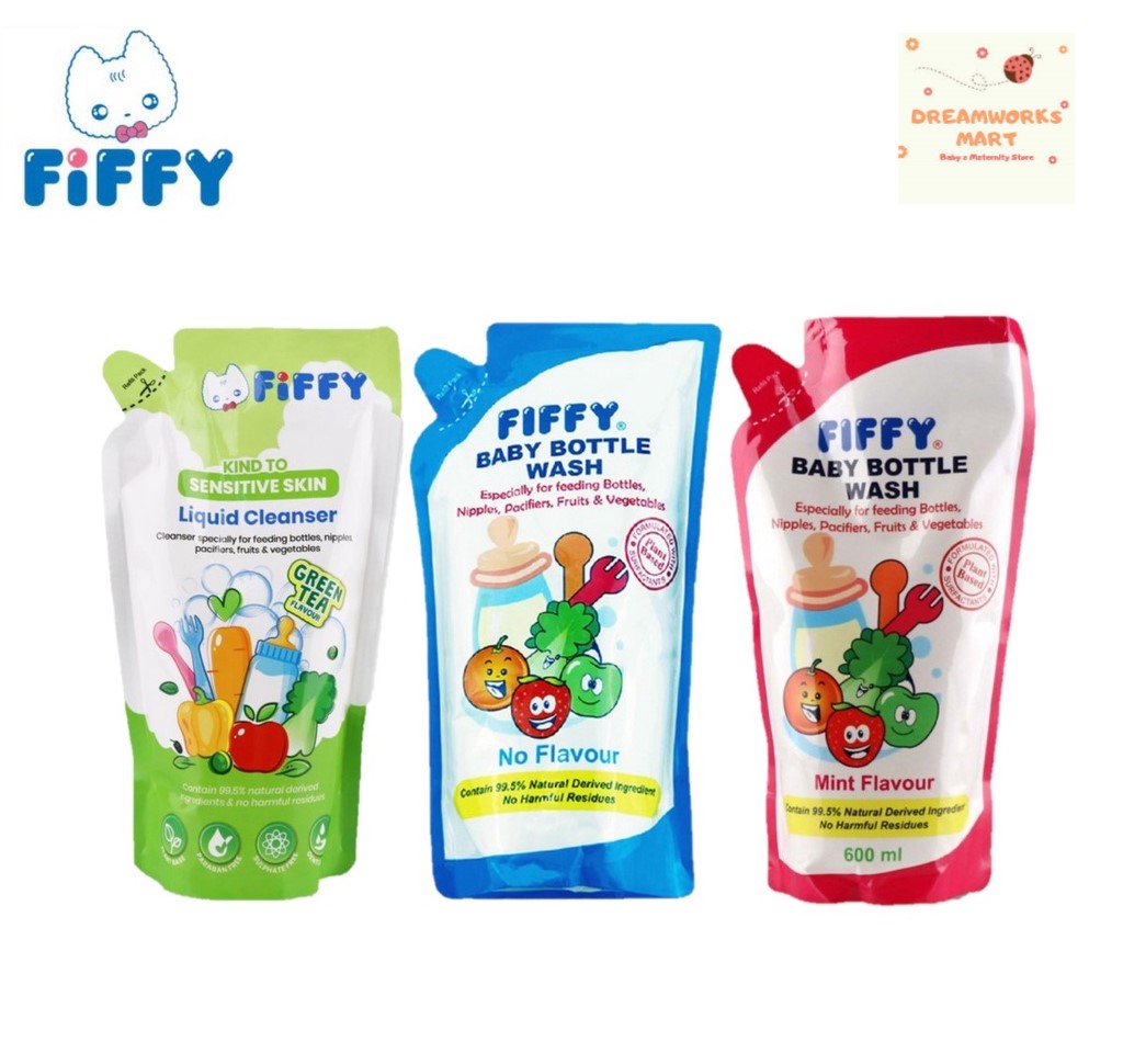 Fiffy Bottle Wash Refill Pack Bundle Deals (Mint/Green Tea/No Flavour)