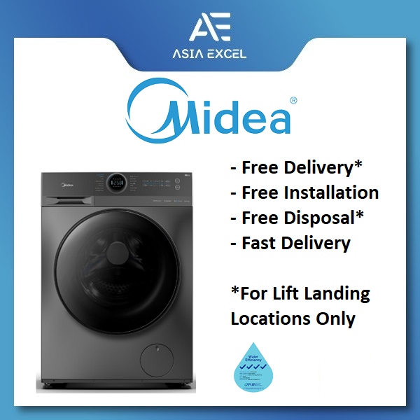 (Bulky) MIDEA MF200D85B 8.5/6KG DARK GREY FRONT LOAD WASHER CUM DRYER
