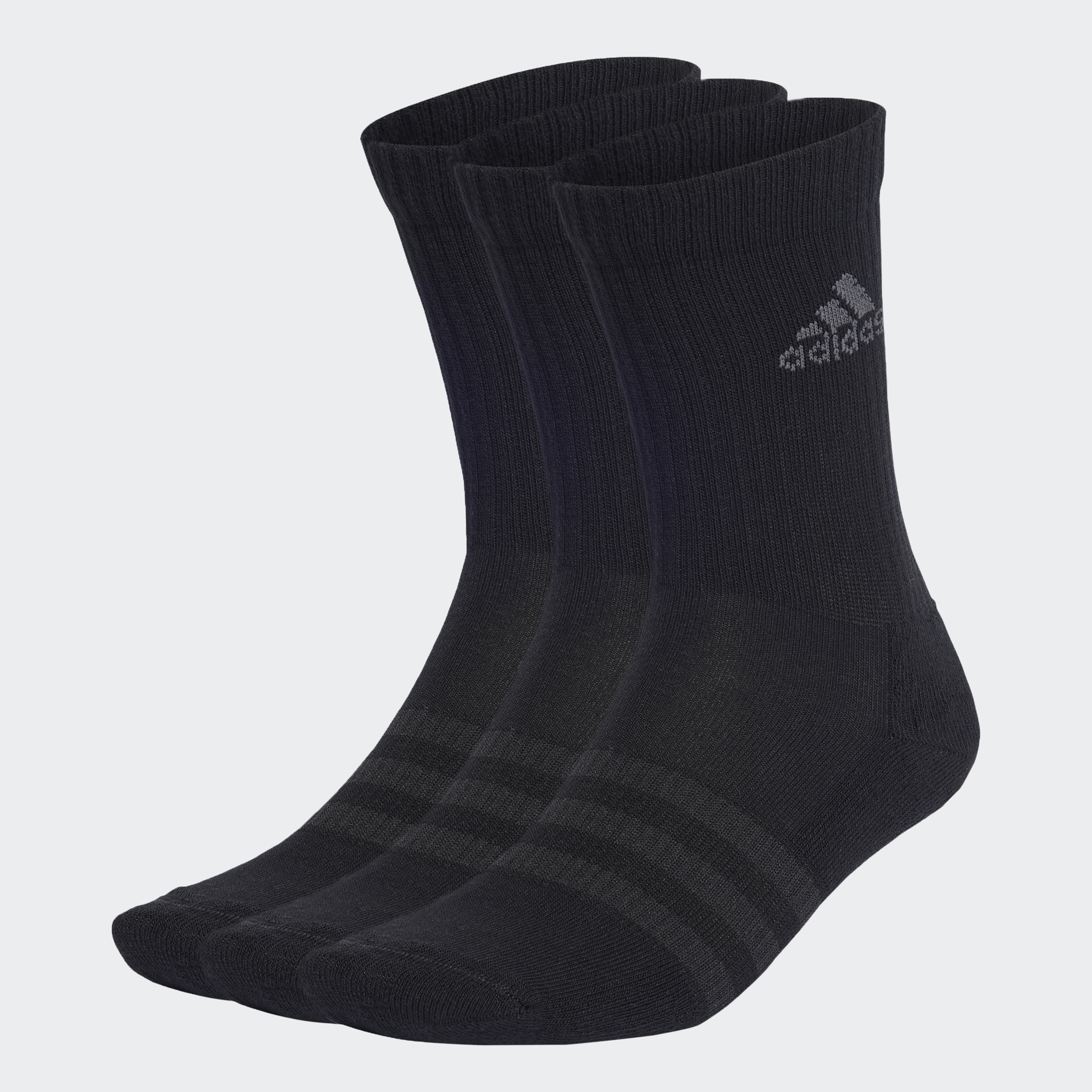 adidas Lifestyle Cushioned Crew Socks 3 Pairs Unisex Black IA3950