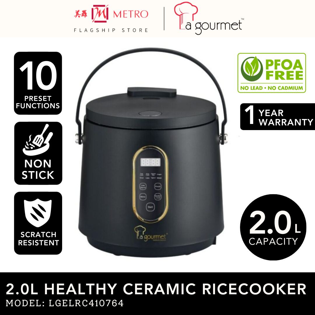 La Gourmet 2.0L Healthy Low Starch Ceramic Rice Cooker LGELRC410764